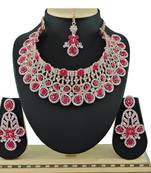 Red designer function wear ad necklace set