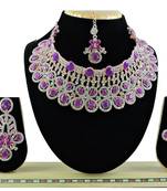 Purple designer function wear ad necklace set