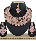 Orange designer function wear ad necklace set