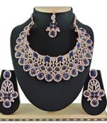 Blue designer function wear ad necklace set