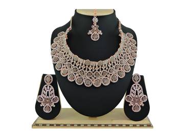 Grey designer function wear ad necklace set 1