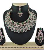 Green designer function wear ad necklace set
