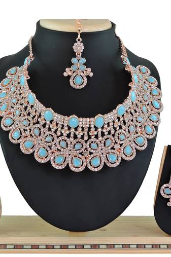 Turquoise designer function wear ad necklace set