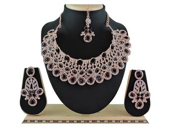 Black designer function wear ad necklace set 1