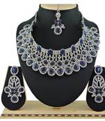 Blue designer function wear ad necklace set