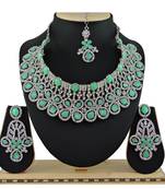 Green designer function wear ad necklace set