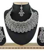 Grey designer function wear ad necklace set