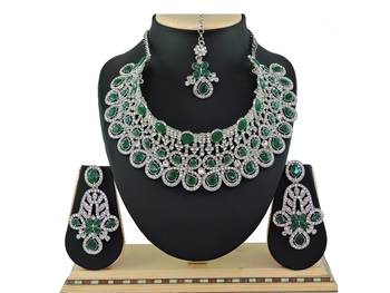 Green designer function wear ad necklace set 1
