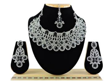 Black designer function wear ad necklace set 1