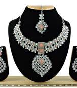 Orange designer function wear ad necklace set