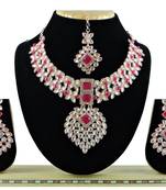 Red designer function wear ad necklace set