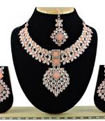 Orange designer function wear ad necklace set