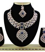 Blue designer function wear ad necklace set
