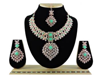 Green designer function wear ad necklace set 1