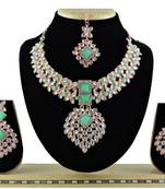 Green designer function wear ad necklace set