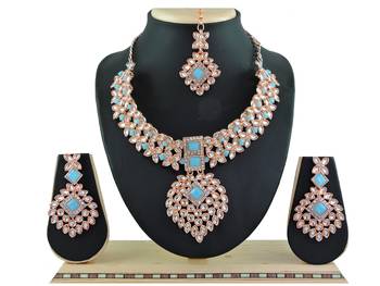 Turquoise designer function wear ad necklace set 1