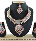 Turquoise designer function wear ad necklace set