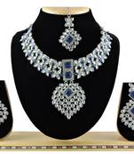 Blue designer function wear ad necklace set