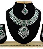 Green designer function wear ad necklace set