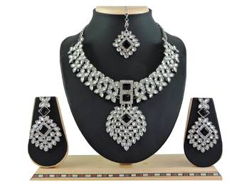 Black designer function wear ad necklace set 1