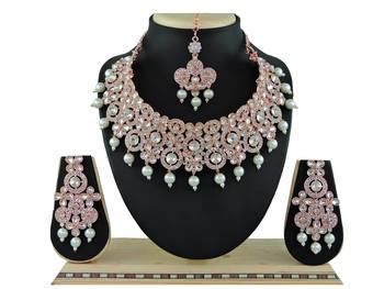 Multicolor designer function wear ad necklace set 1