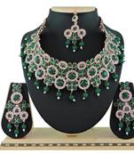 Green designer function wear ad necklace set