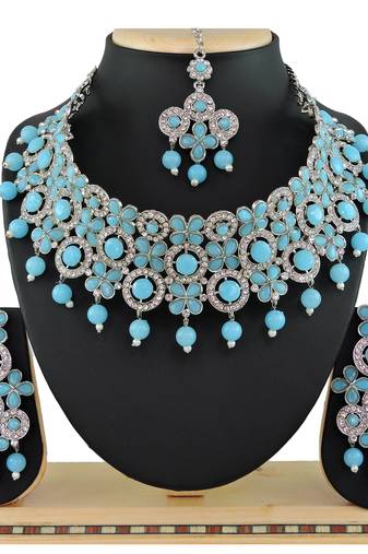 Turquoise designer function wear ad necklace set