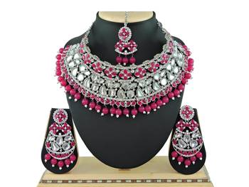 Red designer function wear ad necklace set 1