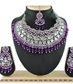Purple designer function wear ad necklace set