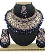 Blue designer function wear ad necklace set