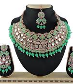 Green designer function wear ad necklace set