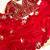 Red fendy satin khatli beads work saree with fully stitched blouse