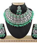 Green designer function wear ad necklace set