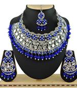 Blue designer function wear ad necklace set