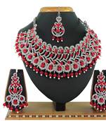 Red designer function wear ad necklace set
