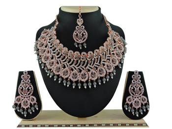 Grey designer function wear ad necklace set 1