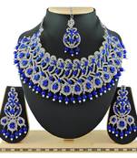 Blue designer function wear ad necklace set