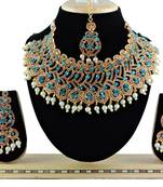 Turquoise designer function wear ad necklace set