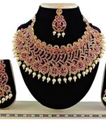 Pink designer function wear ad necklace set