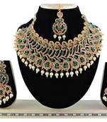 Green designer function wear ad necklace set