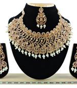 Gold designer function wear ad necklace set