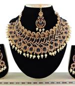 Black designer function wear ad necklace set
