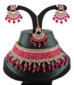 Red designer function wear ad necklace set