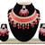 Red designer function wear ad necklace set