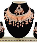 Orange designer function wear ad necklace set