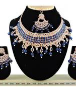Blue designer function wear ad necklace set