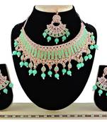 Green designer function wear ad necklace set
