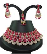Red designer function wear ad necklace set