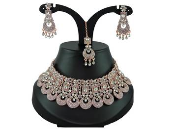 Multicolor designer function wear ad necklace set 1