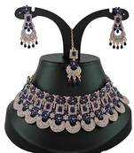 Blue designer function wear ad necklace set